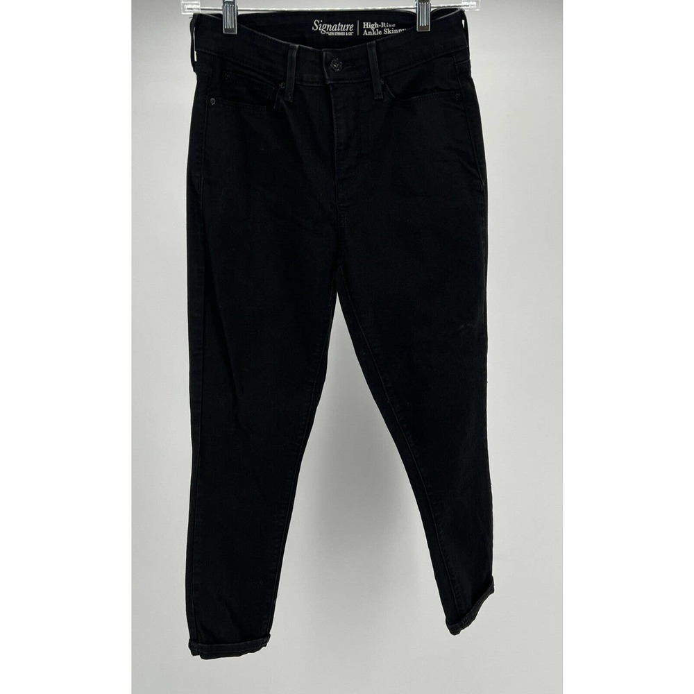 Signature By Levi Strauss & Co. High Rise Ankle Skinny Pants Black Size 2-W26